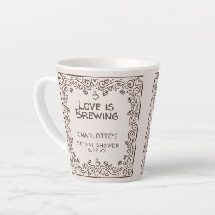 Tasse Latte Fête de mariage fantaisiste marron L'amour est en