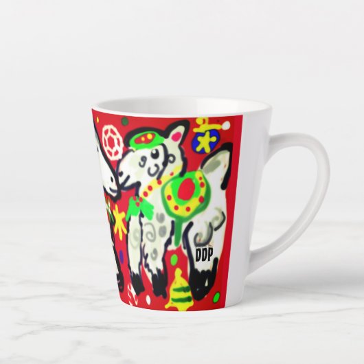 Tasse Latte Fête de Noël des Trois Llamas (Droite)