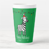Tasse Latte Fête de Noël fantastique sur vert (Devant)
