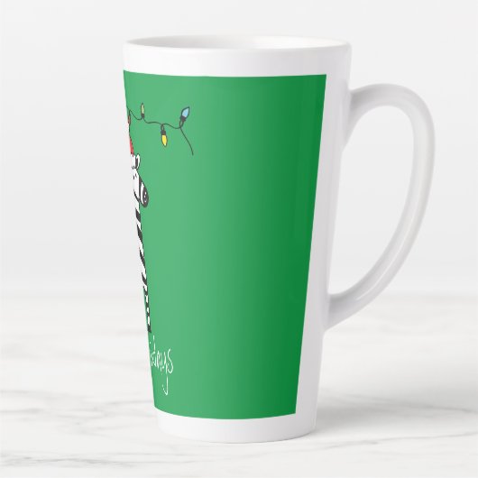 Tasse Latte Fête de Noël fantastique sur vert (Droite)