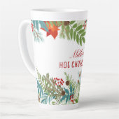 Tasse Latte Fête de Noël Floral Personnalisé (Angle gauche)