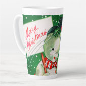 Tasse Latte Fête de Noël rétro vintage (Angle gauche)