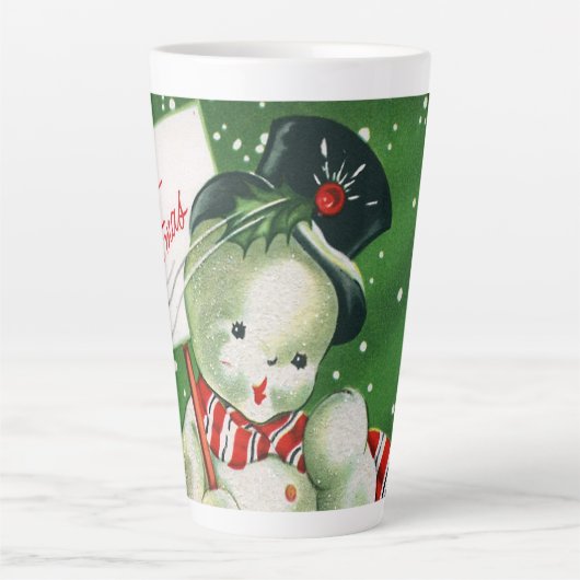 Tasse Latte Fête de Noël rétro vintage (Devant)