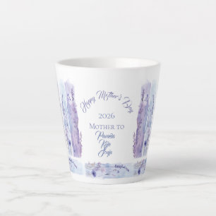 Tasse Latte Fête des Mères 2026 Coups de Pinceau Fleurs Sauvag