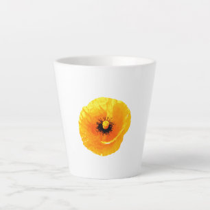 Tasse Latte Fête des mères Pavot jaune Fille florale Cadeau
