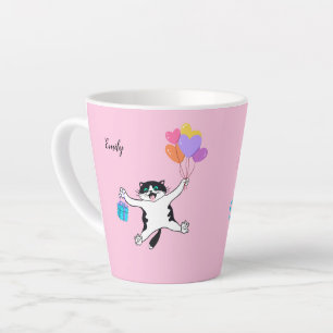 Tasse Latte Fête des mères roses personnalisées Cadeau Meilleu