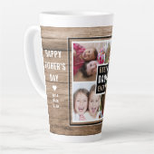 Tasse Latte Fête des pères de collage photo de Best Dad Ever 4 (Angle gauche)