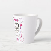 Tasse Latte fête des valentines (Angle droit)