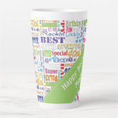 Tasse Latte Fête du 40e anniversaire unique et spéciale (Devant)