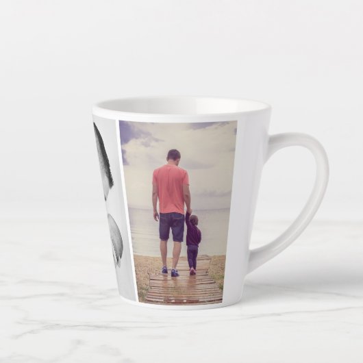 Tasse Latte Fête du Père du meilleur papa Famille 2 Photo Coll (Droite)