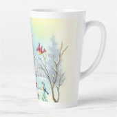 Tasse Latte fête vintage Noël cerf vacances (Droite)