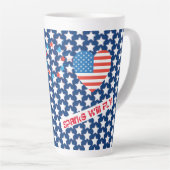 Tasse Latte Feu d'artifice 4 juillet American USA Flag Heart F (Angle droit)