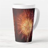 Tasse Latte Feu d'artifice rouge, blanc et bleu I Patriotique (Angle droit)