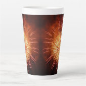 Tasse Latte Feu d'artifice rouge, blanc et bleu I Patriotique (Devant)
