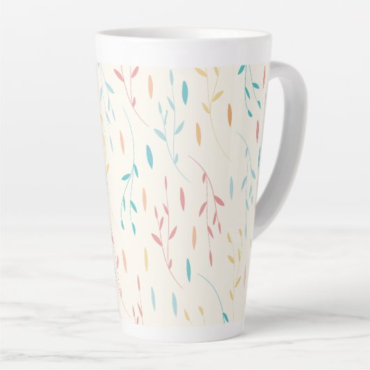 Tasse Latte feuille d'arbre (Angle droit)