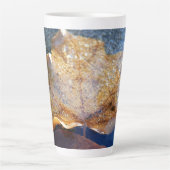 Tasse Latte Feuille d'érable jaune congelée Automne Nature (Devant)