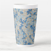 Tasse Latte Feuille d'or bleue (Devant)