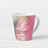 Tasse Latte Feuille tropicale rose vert (Angle droit)