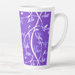 Tasse Latte Feuilles Bohème Chic Lavande