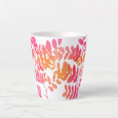 Tasse Latte Feuilles couchers de soleil (Devant)