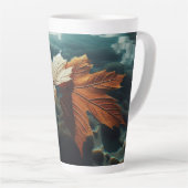 Tasse Latte Feuilles d'automne (Angle droit)