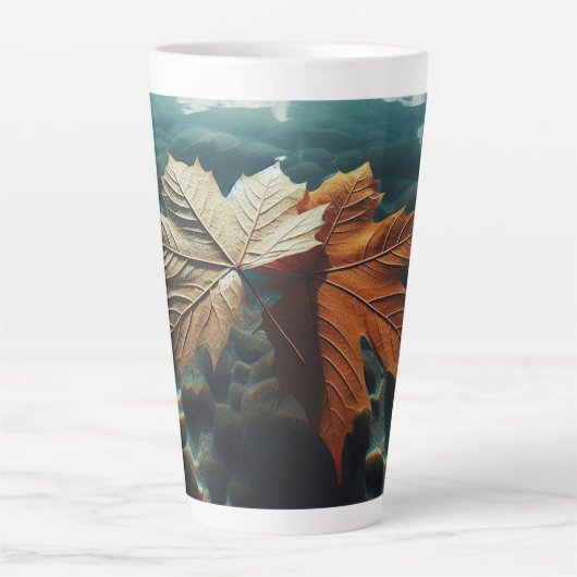 Tasse Latte Feuilles d'automne (Devant)
