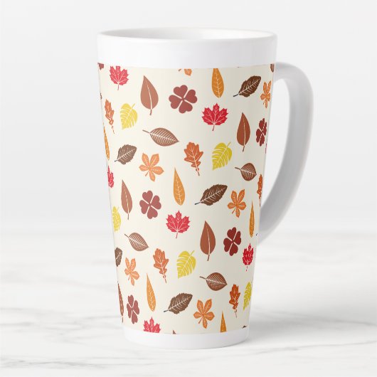 Tasse Latte Feuilles d'automne confortables (Angle droit)