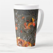 Tasse Latte Feuilles d'automne dans la cascade I Photographie  (Angle droit)