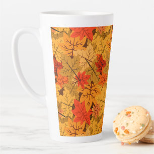 Tasse Latte Feuilles de l'érable d'automne