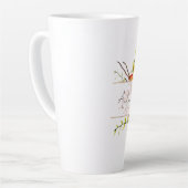 Tasse Latte Feuilles d'érable d'automne avec texte personnalis (Angle gauche)