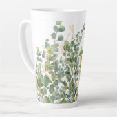 Tasse Latte Feuilles D'Eucalyptus Botanique Or Et Vert (Angle gauche)