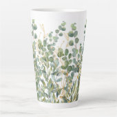 Tasse Latte Feuilles D'Eucalyptus Botanique Or Et Vert (Devant)