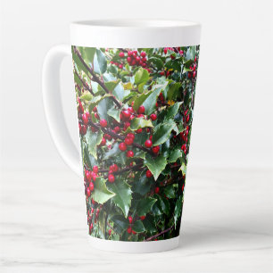 Tasse Latte Feuilles et baies de houx