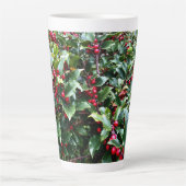 Tasse Latte Feuilles et baies de houx (Devant)