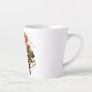 Tasse Latte Feuilles et fleurs d'automne en bouquet d'automne