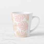 Tasse Latte Feuilles et monogramme rose et or (Droite)