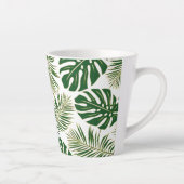 Tasse Latte Feuilles et monogramme vert foncé et or (Droite)