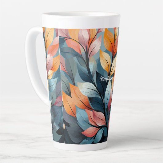 Tasse Latte Feuilles multicolores Thunder_Cove (Angle gauche)