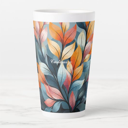 Tasse Latte Feuilles multicolores Thunder_Cove (Devant)