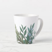 Tasse Latte Feuilles Turquoises Contemporary Botanical Latte M (Angle droit)