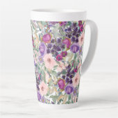 Tasse Latte Feuilles verts de l'âge rose rose vif (Angle droit)