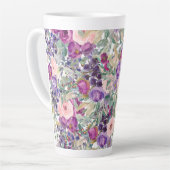 Tasse Latte Feuilles verts de l'âge rose rose vif (Angle gauche)