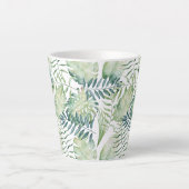 Tasse Latte Feuilles verts tropicaux (Devant)