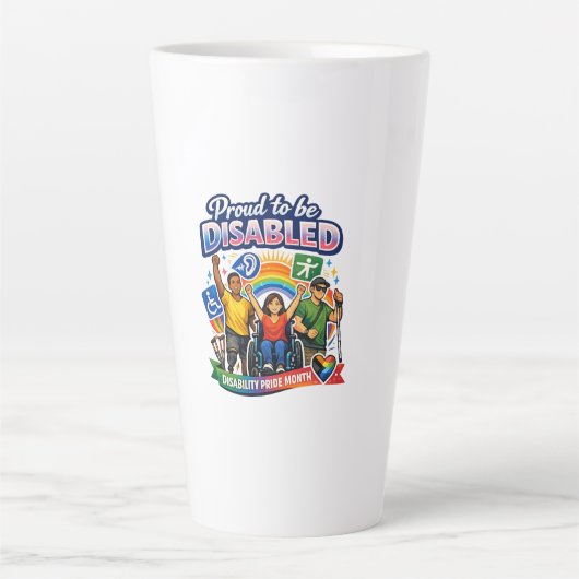 Tasse Latte Fier d'être handicapé (Devant)