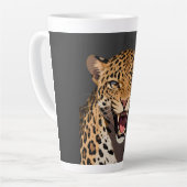 Tasse Latte Fierce Leopard Pink Flower Keychain (Angle gauche)