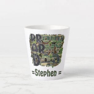Tasse Latte Fière armée papa design de camouflage