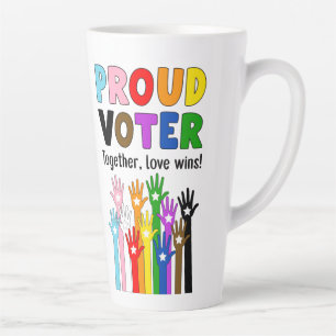 Tasse Latte Fiers Électeurs - Ensemble, l'amour gagne !
