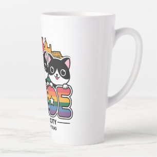 Tasse Latte Fierté de Houston City Texas USA Arc en ciel