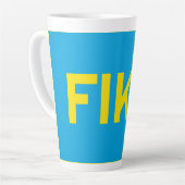 Tasse Latte FIKA Bold Jaune et bleu (Angle gauche)