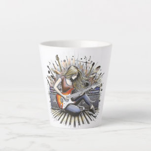 Tasse Latte Fille avec des vibes musicales